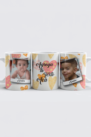 Tazon 2 Fotos - mockup Tazón 2 Fotos - Corazones
